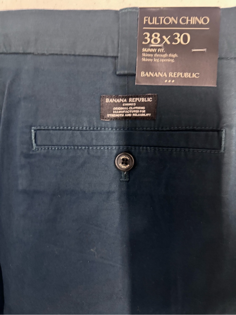 Banana Republic Navy Fulton Chino Skinny Fit Pants